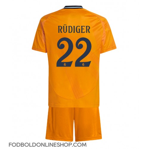 Real Madrid Antonio Rudiger #22 Udebane Trøje Børn 2024-25 Kortærmet (+ Korte bukser)